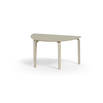 Bord Arcus akustik linoleum vitpig. björk halvrunt 120-80 cm