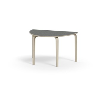 Bord Arcus akustik linoleum vitpig. björk halvrunt 120-80 cm