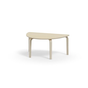 Bord Arcus FSC HPL vitpig. björk halvrunt 120-80 cm
