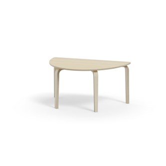 Bord Arcus FSC HPL vitpig. björk halvrunt 120-80 cm