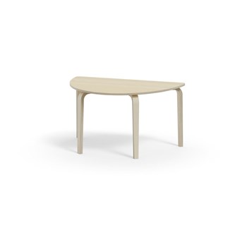 Bord Arcus FSC HPL vitpig. björk halvrunt 120-80 cm