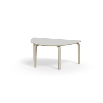 Bord Arcus FSC HPL vitpig. björk halvrunt 120-80 cm