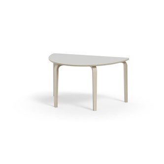 Bord Arcus FSC HPL vitpig. björk halvrunt 120-80 cm