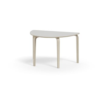 Bord Arcus FSC HPL vitpig. björk halvrunt 120-80 cm