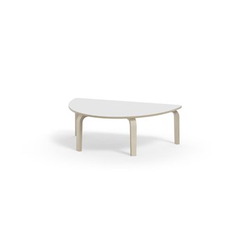 Bord Arcus FSC HPL vitpig. björk halvrunt 120-80 cm