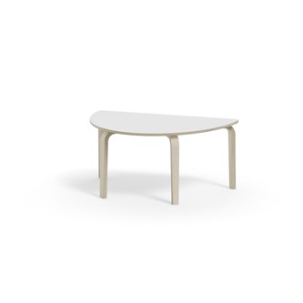 Bord Arcus FSC HPL vitpig. björk halvrunt 120-80 cm