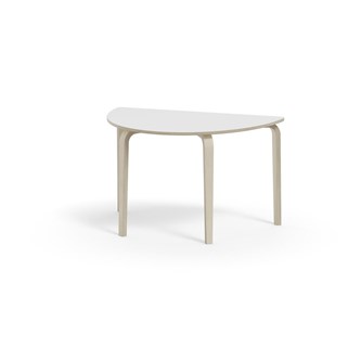 Bord Arcus FSC HPL vitpig. björk halvrunt 120-80 cm