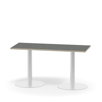 Pelarbord Pilastro BX 120x50 cm akustik linoleum vitt stativ