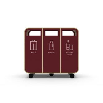 Cloud 3 på hjul klarlackad MDF waste, plastic & bottles cans