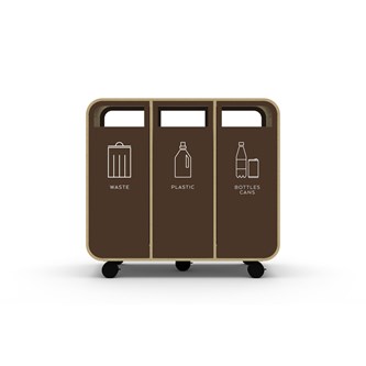 Cloud 3 på hjul klarlackad MDF waste, plastic & bottles cans