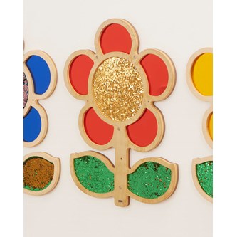 Paljett- och spegeltavla röd blomma