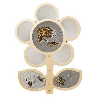 Paljett- och spegeltavla silvrig blomma