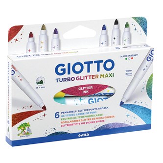 Fiberpennor GIOTTO Turbo Maxi Glitter 6-pack