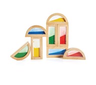 Regnbågsklossar med sand 8-pack