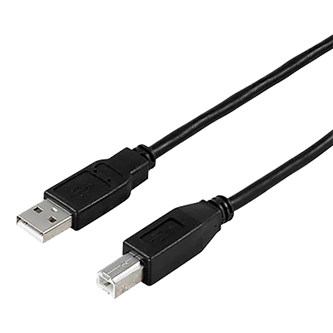 USB 2.0 Laddkabel Typ A hane - Typ B hane, 0,5 m svart