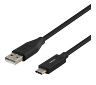 USB 2.0 Laddkabel Typ A hane - Typ C hane, 0,5 m svart
