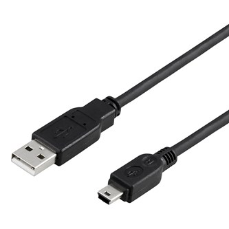 USB 2.0 Laddkabel Typ A hane - Typ Mini-B hane, 0,5 m svart
