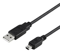USB 2.0 Laddkabel Typ A hane - Typ Mini-B hane, 0,5 m svart