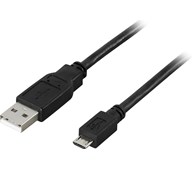 USB 2.0 Laddkabel Typ A hane - Typ Micro-B hane, 0,5 m svart