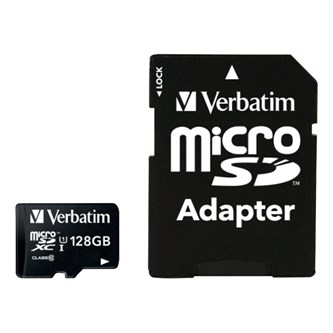 SD-micro minneskort 128GB med SD-adapter