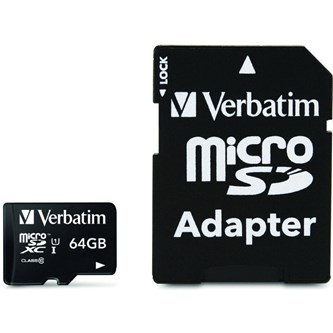 SD-micro minneskort 64GB med SD-adapter