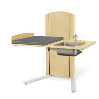 Lyfta skötbord golv