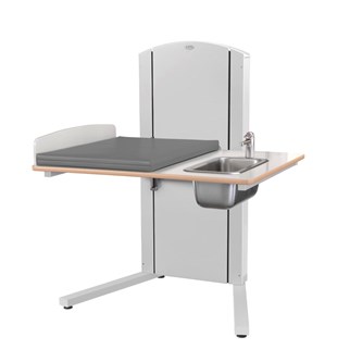 Lyfta skötbord golv