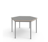 Bord 12:38 BX akustik linoleum hexagon 120x120 cm silverstativ