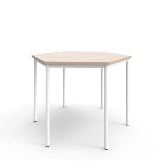 Bord 12:38 FSC BX akustiklaminat optimal hexagon 120x120 cm vitt stativ