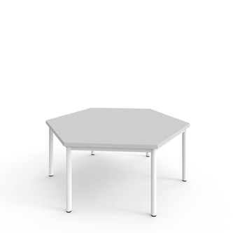 Bord 12:38 FSC BX akustiklaminat optimal hexagon 120x120 cm vitt stativ