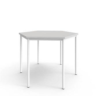 Bord 12:38 FSC BX akustiklaminat optimal hexagon 120x120 cm vitt stativ