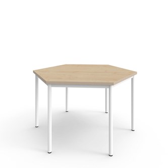 Bord 12:38 FSC BX akustiklaminat optimal hexagon 120x120 cm vitt stativ