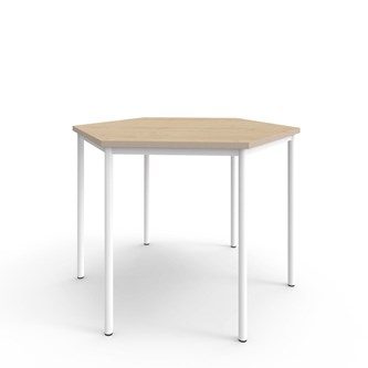 Bord 12:38 FSC BX akustiklaminat optimal hexagon 120x120 cm vitt stativ