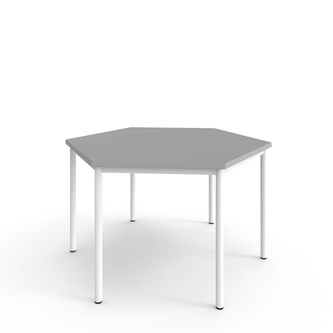 Bord 12:38 FSC BX akustiklaminat optimal hexagon 120x120 cm vitt stativ