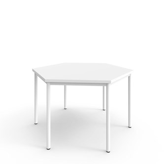 Bord 12:38 FSC BX akustiklaminat optimal hexagon 120x120 cm vitt stativ