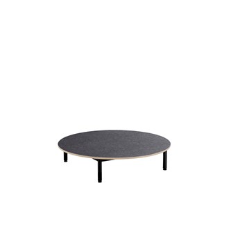 Lekbord 12:38 akustik linoleum ø 120 cm svart stativ