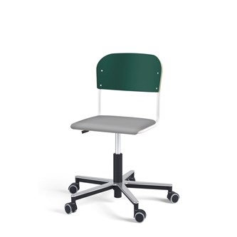 Stol Matte FSC BX gas Alu hjul liten sits vitt stativ