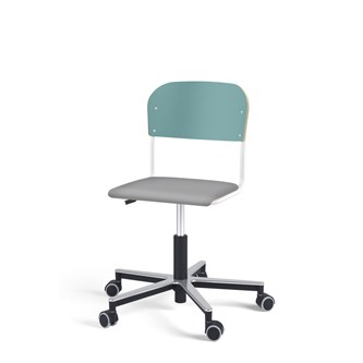 Stol Matte FSC BX gas Alu hjul liten sits vitt stativ