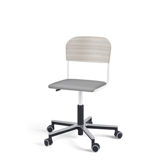 Stol Matte FSC BX gas Alu hjul liten sits vitt stativ