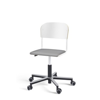 Stol Matte FSC BX gas Alu hjul liten sits vitt stativ