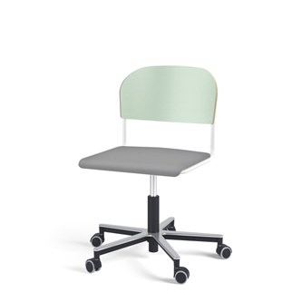 Stol Matte FSC BX gas Alu hjul stor sits vitt stativ