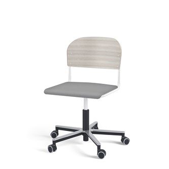 Stol Matte FSC BX gas Alu hjul stor sits vitt stativ