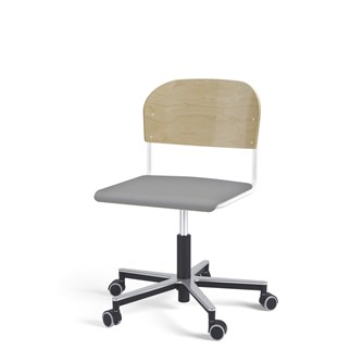 Stol Matte FSC BX gas Alu hjul stor sits vitt stativ