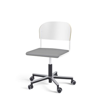 Stol Matte FSC BX gas Alu hjul stor sits vitt stativ