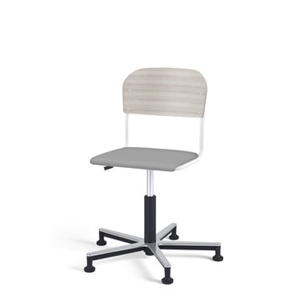 Stol Matte FSC BX gas Alu glidfot liten sits vitt stativ