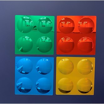 Konvexa speglar i färg, 4-pack