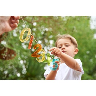 Regnbågsglittrande siffror, 14-pack