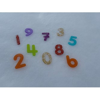 Regnbågsglittrande siffror, 14-pack