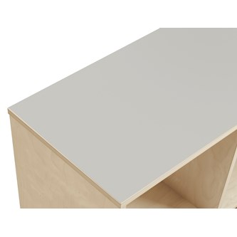 Kubus vitpigmenterad 3 fack med spegelrygg