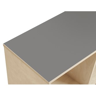 Kubus vitpigmenterad 3 fack med spegelrygg